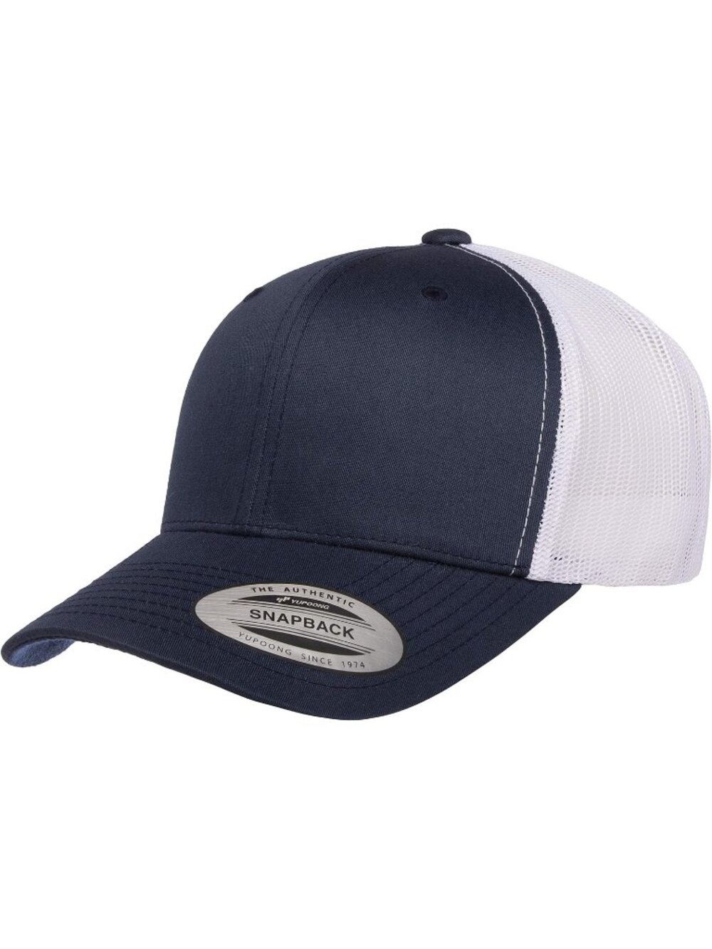Men's Navy/White Cotton Classics Trucker Mesh Cap YP Snapback Loose Fit Hat Cap